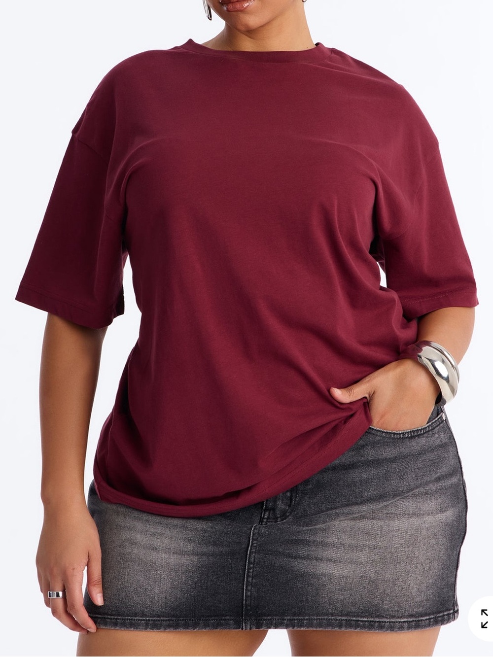 ♥️ Fashion Nova Oversized Boyfriend Tee in Burgundy Wine